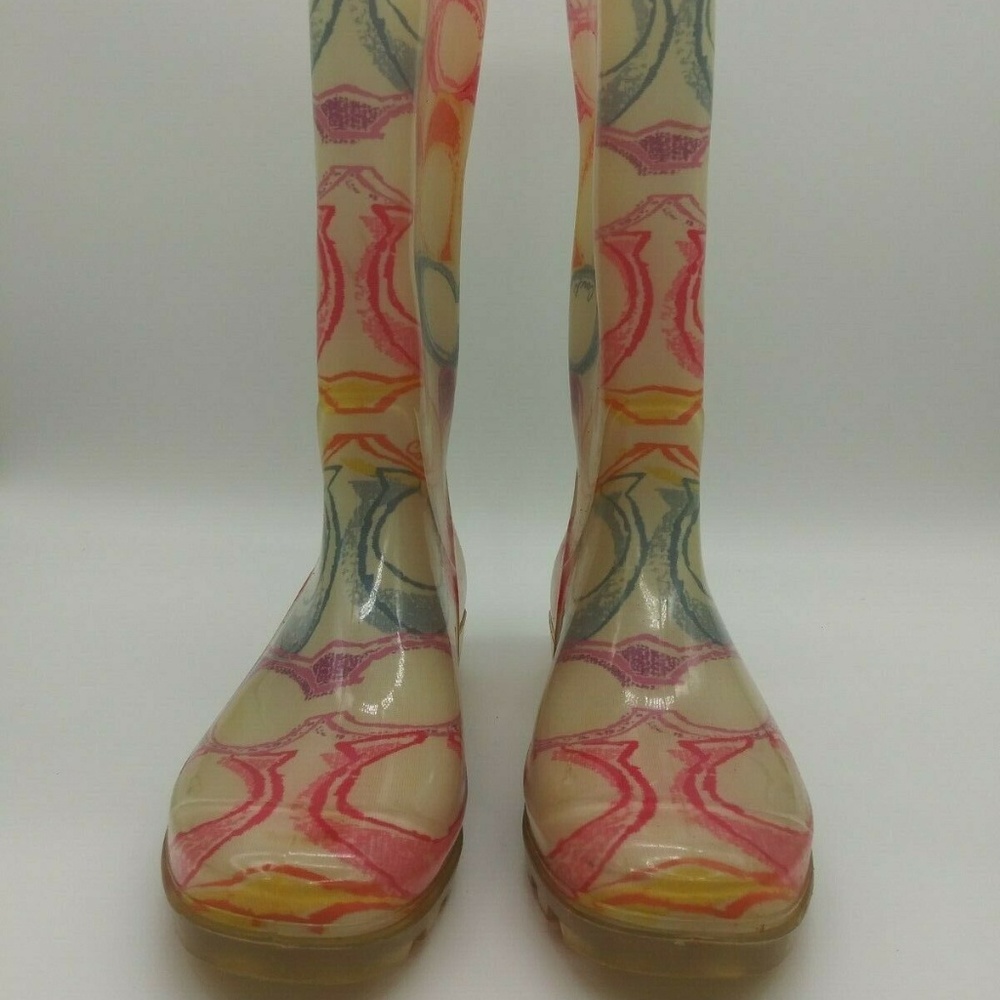 Coach Pixy Dream Signature C Rubber Rain Boots 6 B